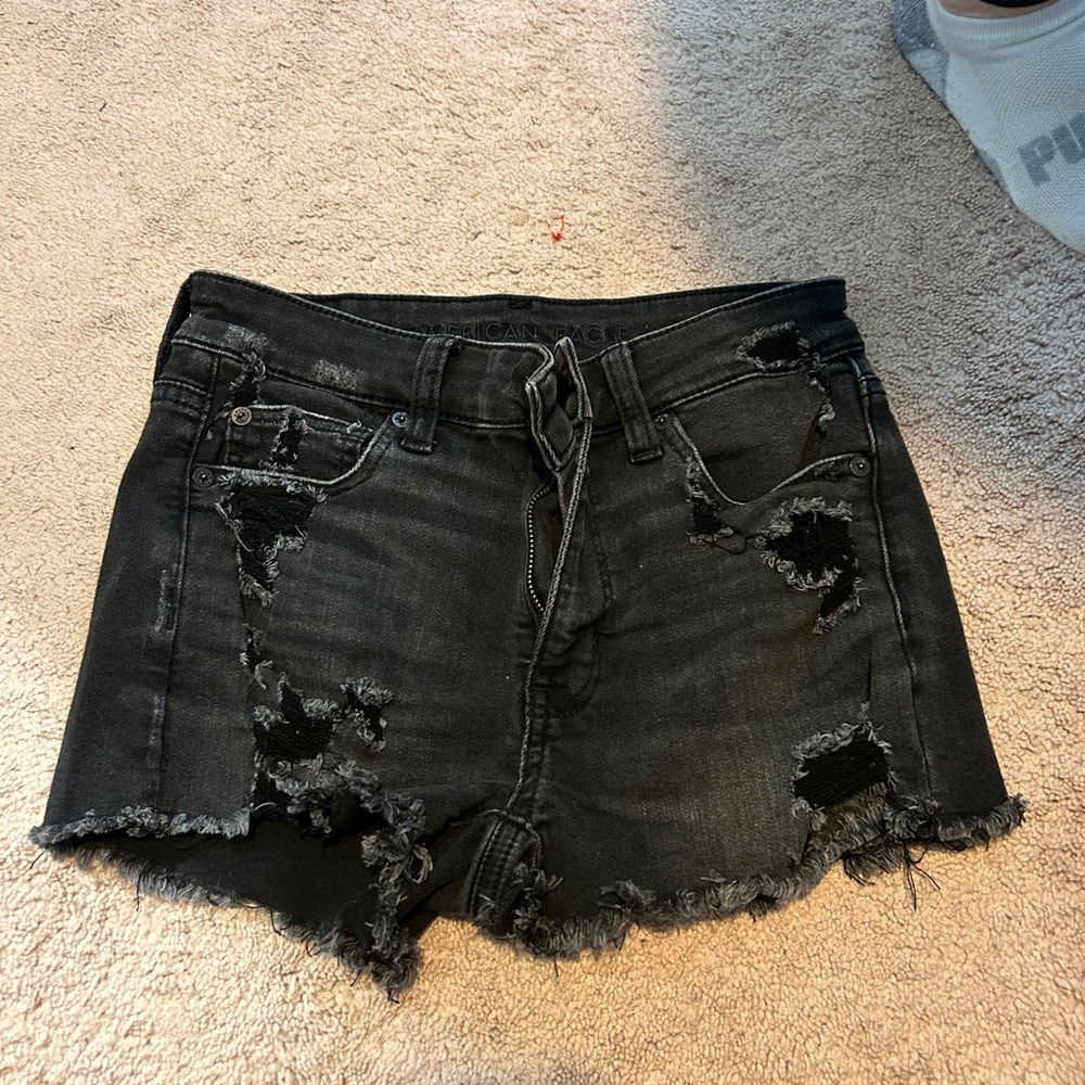 Jean shorts blue and black 2pairs $25 each $40 for both